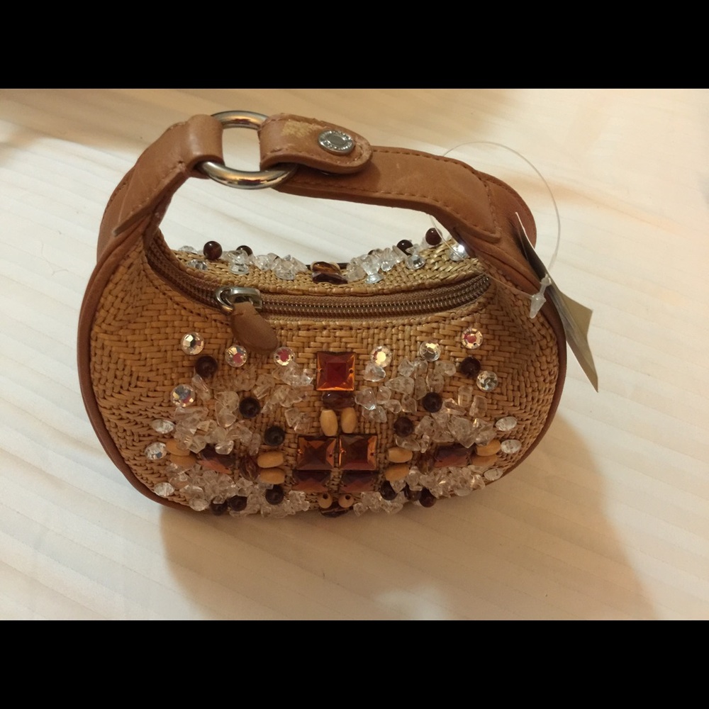 Cole Haan Woven Mini Bag with Crystal Details